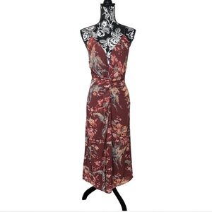Keepsake the Label Floral Spaghetti Strap Midi Dress- Brown- Women Sz S